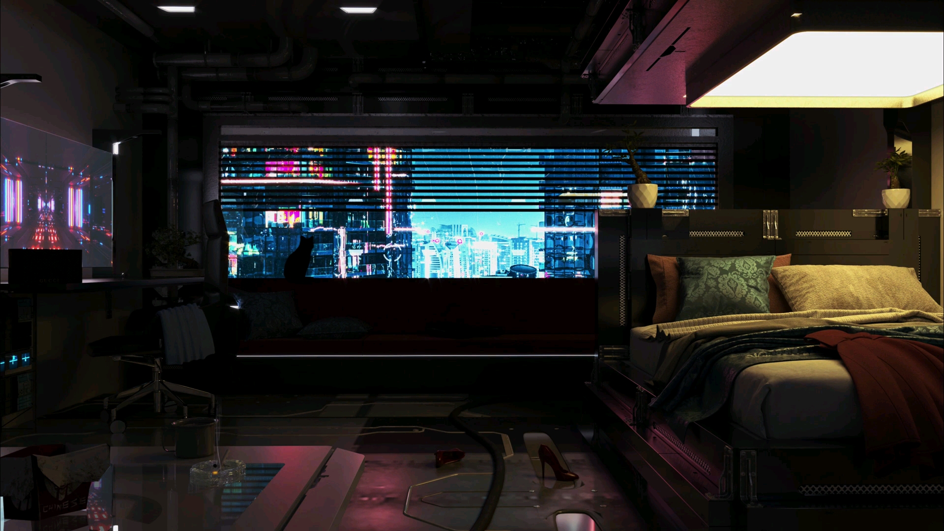 【白噪音】赛博朋克城市卧室氛围音|淅淅沥沥的雨声