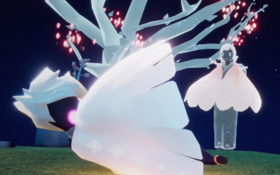 光遇贴贴美女樱花花先祖茶桌更新可以坐着做动作以及感恩白绒全套复刻