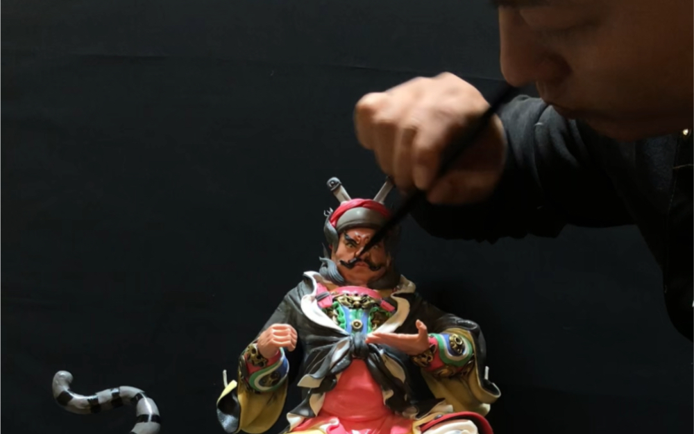 爱手艺,必传承.面塑作品《武财神赵公明》下集