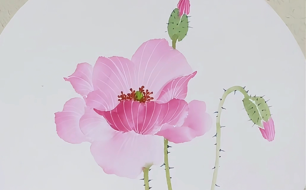 国画小写意:虞美人-画法