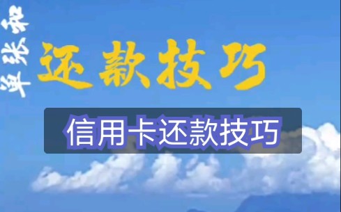 很多人不知道的信用卡还款技巧,章鱼哥教你两种,拿走不谢,再还款的时候就不用着急了哔哩哔哩bilibili