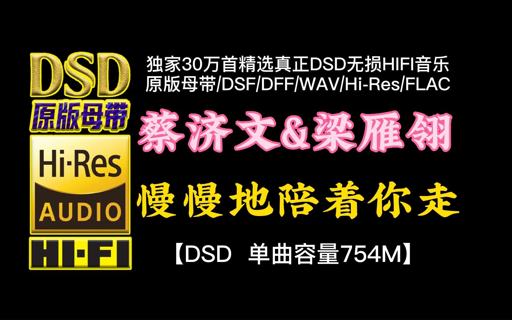 蔡济文&梁雁翎《慢慢地陪着你走》DSD完整版,单曲容量754M【30万首精选真正DSD无损HIFI音乐,百万调音师制作】哔哩哔哩bilibili