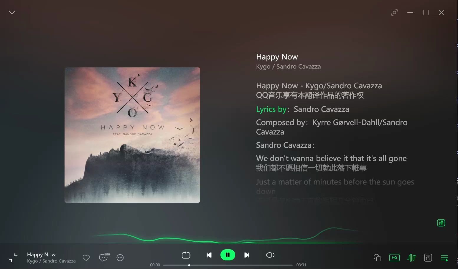 "据说是kygo为了纪念艾维奇(avicii)而创作的歌" | happy now