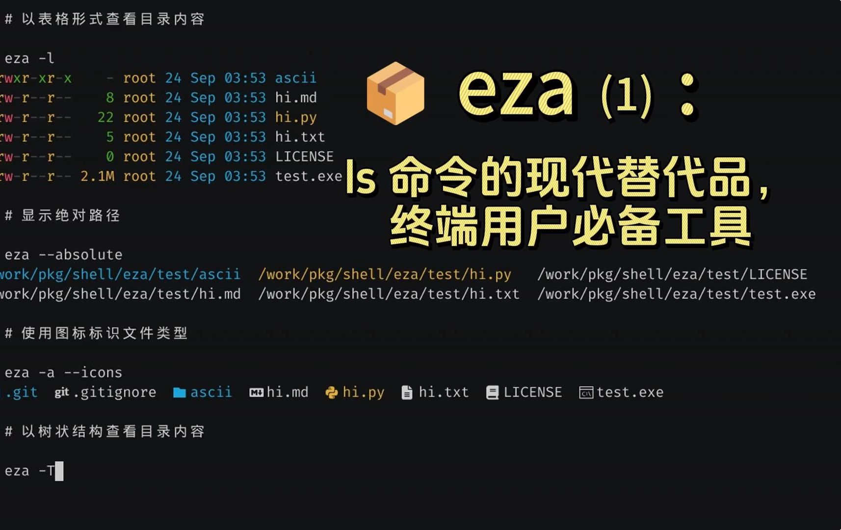 𐟓栮Šeza(1): ls 命令的现代替代品,终端用户必备工具哔哩哔哩bilibili