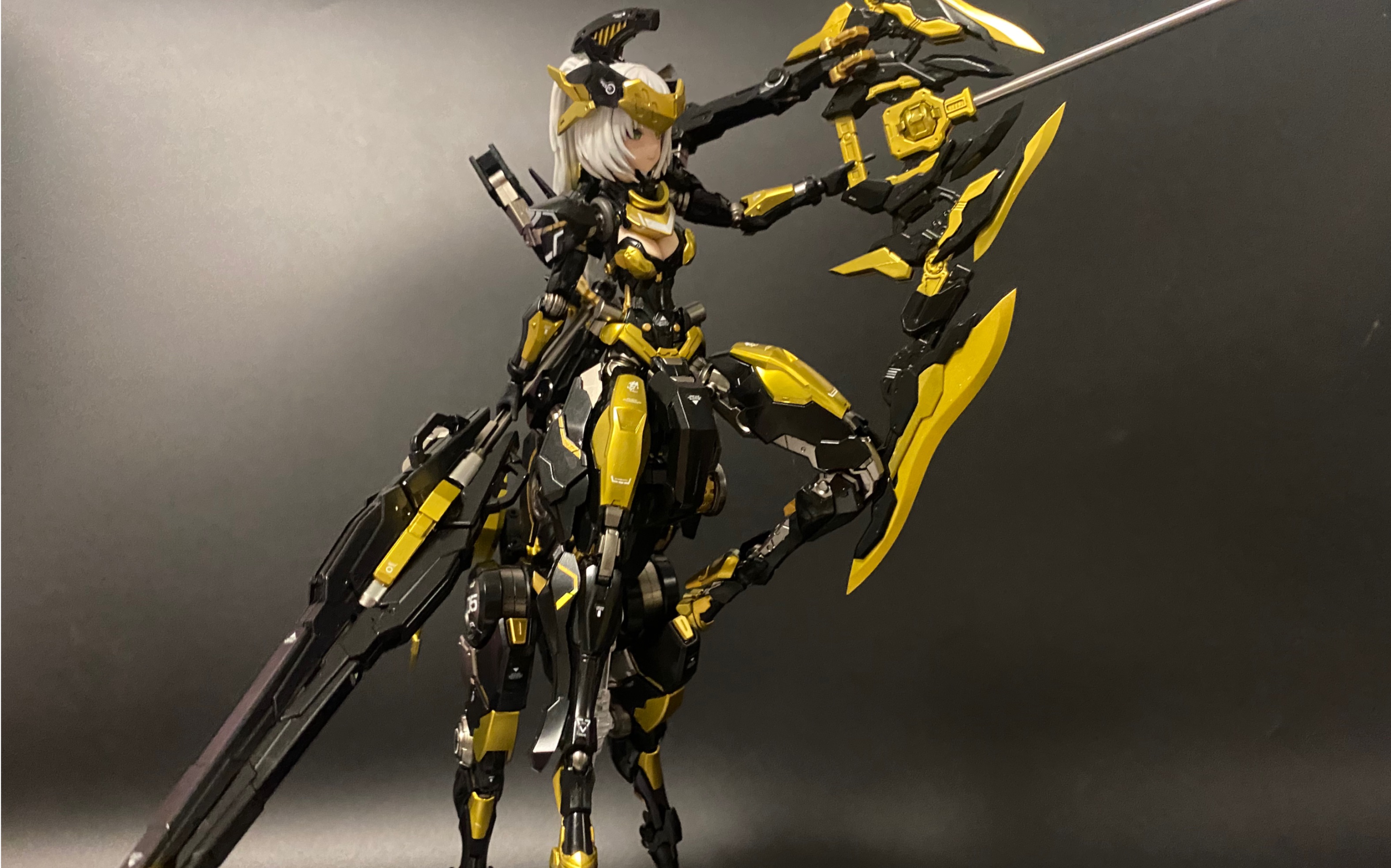 核能矩阵赛博森林幻想少女战争之影半人马机娘 黑金配色 喷涂展示