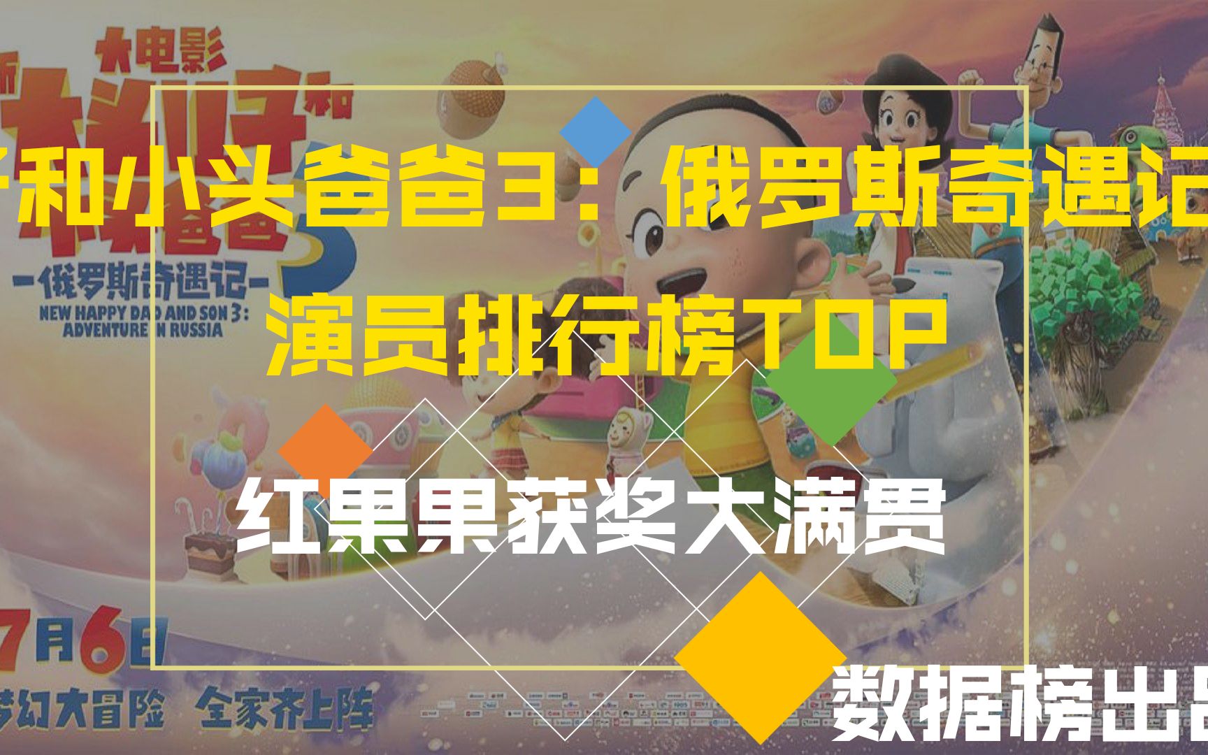 [图]《新大头儿子和小头爸爸3：俄罗斯奇遇记》演员排行榜，红果果，排名你认可么？萌新UP主不做标题党！