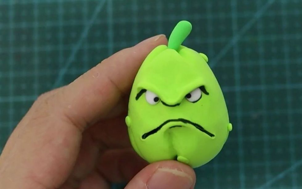 【手工粘土新手向】用粘土捏一个植物大战僵尸里的窝瓜_哔哩哔哩_bili