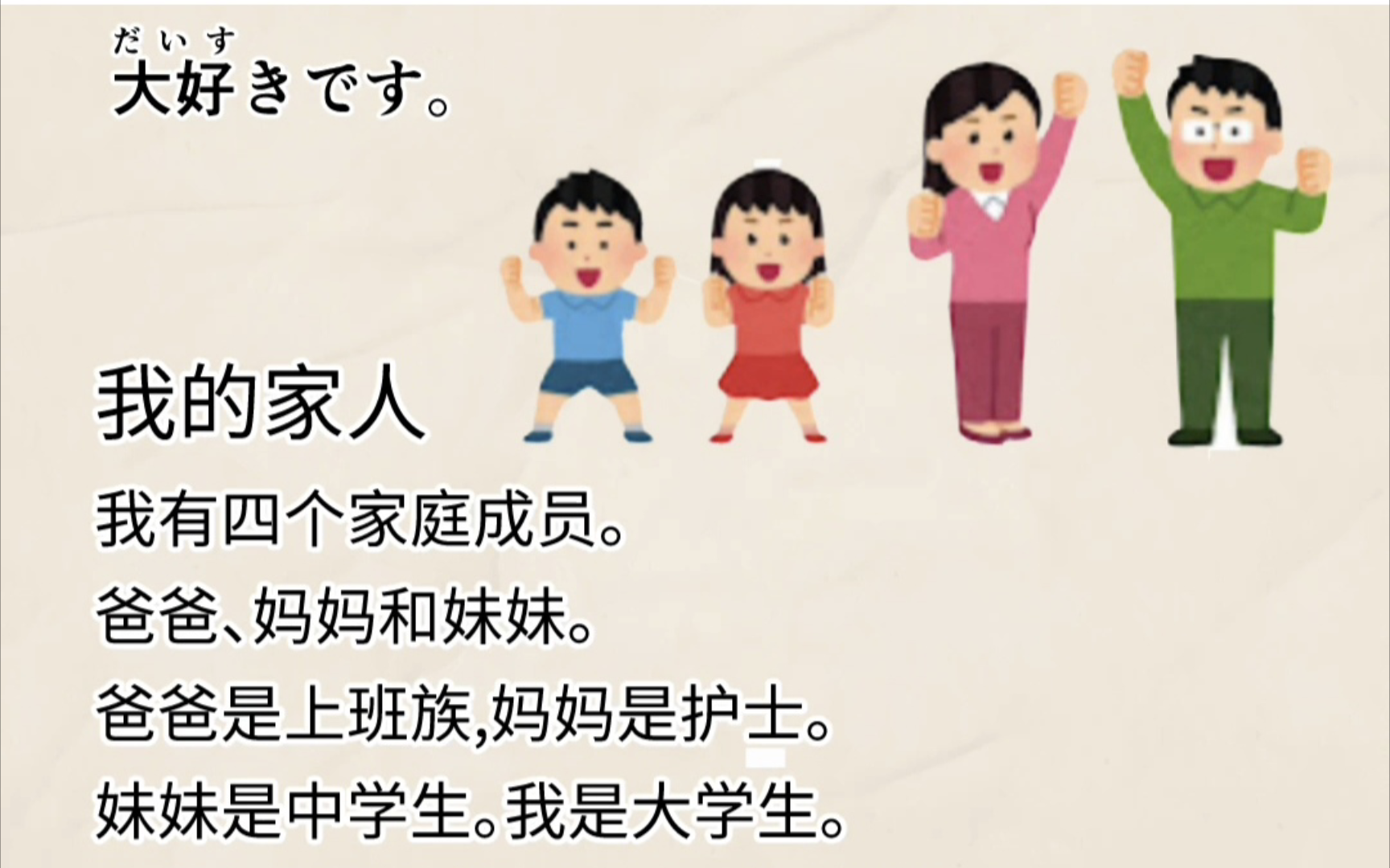 【初学者向】我的家人【日语短文朗读】哔哩哔哩bilibili