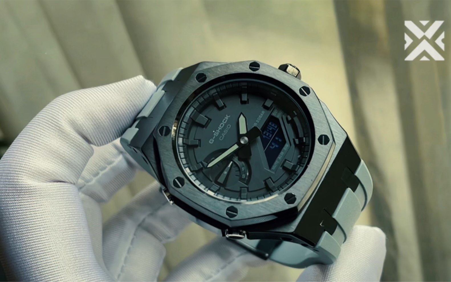 卡西欧ga-2100改装44毫米表径农家橡树