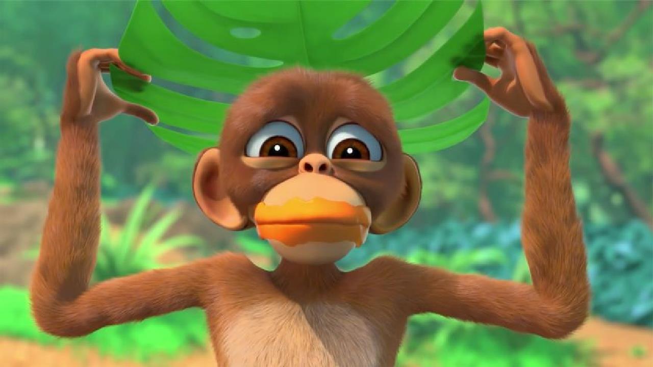 小猴子为了摘蓝莓,竟然被树胶黏住嘴巴!搞笑动画《贪吃猴》