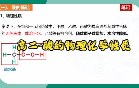 高二酸的物理化学性质哔哩哔哩bilibili