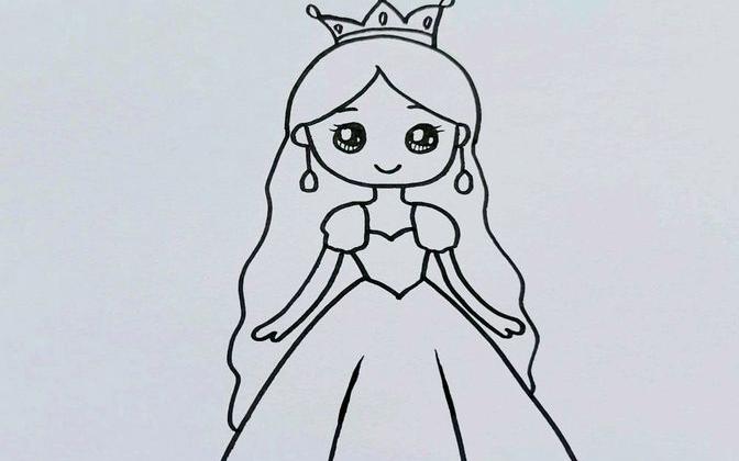 简笔画大全可爱小公主图片