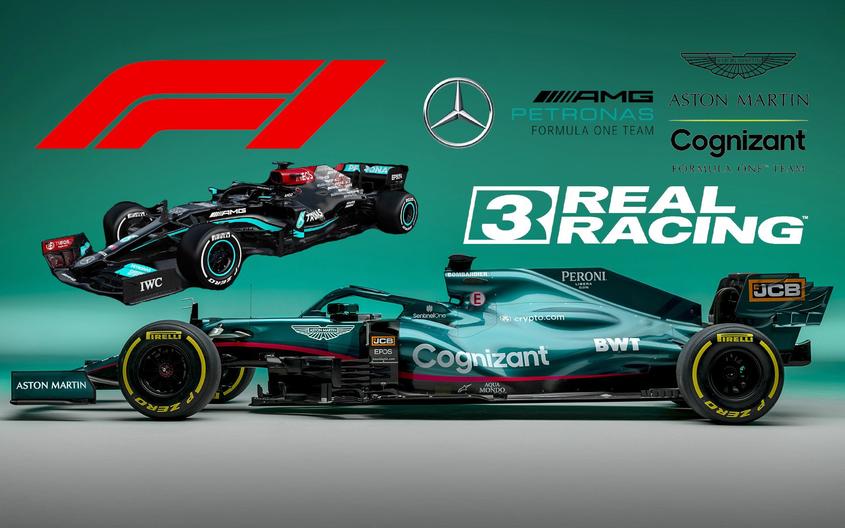 精品涂装真实赛车32021阿斯顿马丁梅奔f1赛车