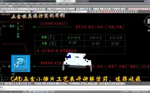 Download Video: 五金模具设计实例教程--CAD五金小弹片工艺展开讲解学习，值得收藏