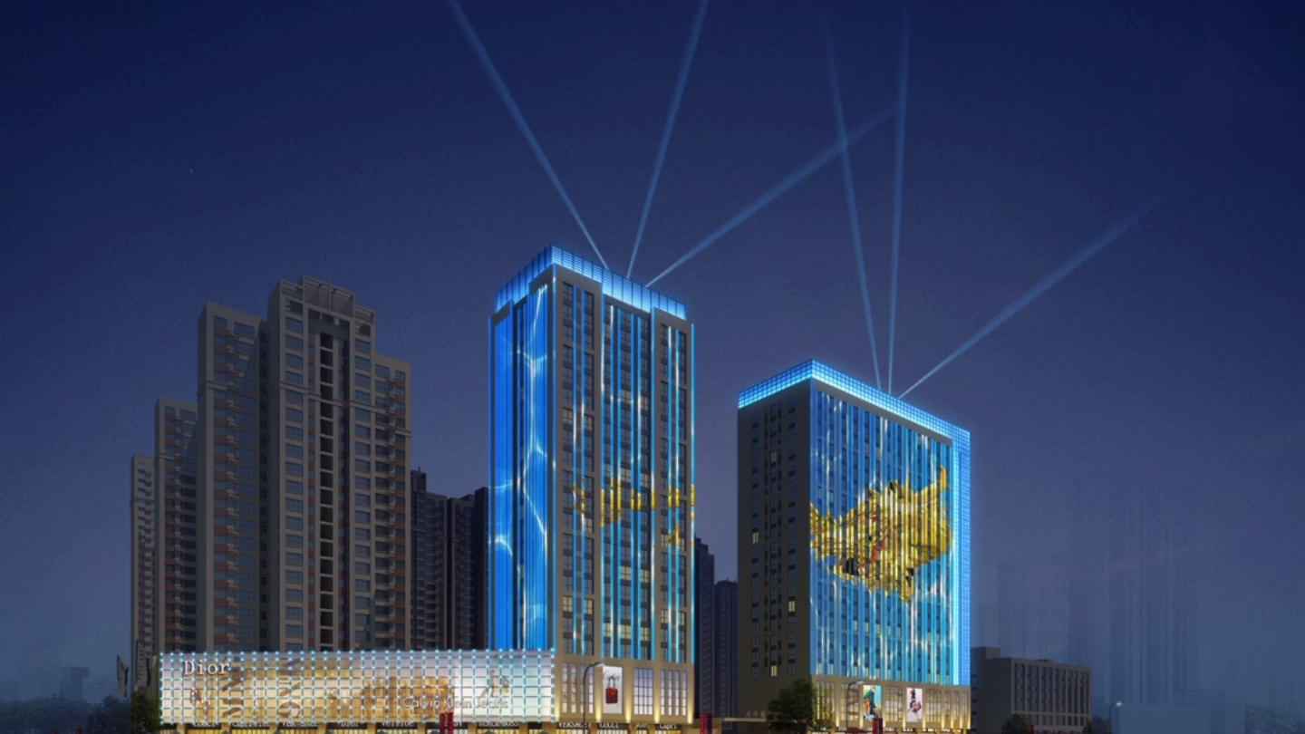ps亮化效果图制作建筑类