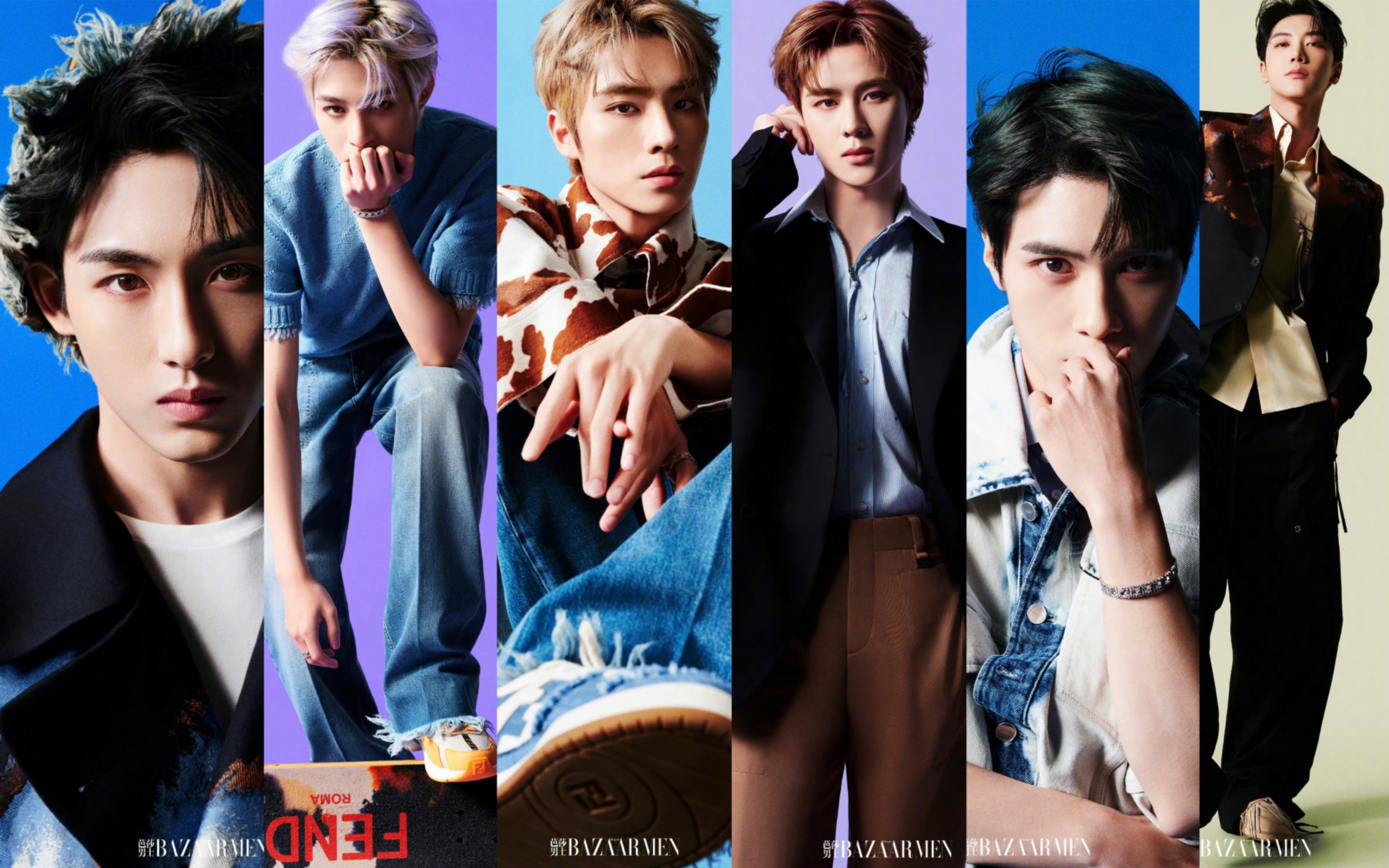 6v好会拍!芭莎男士更新威神wayv封面 单人照!