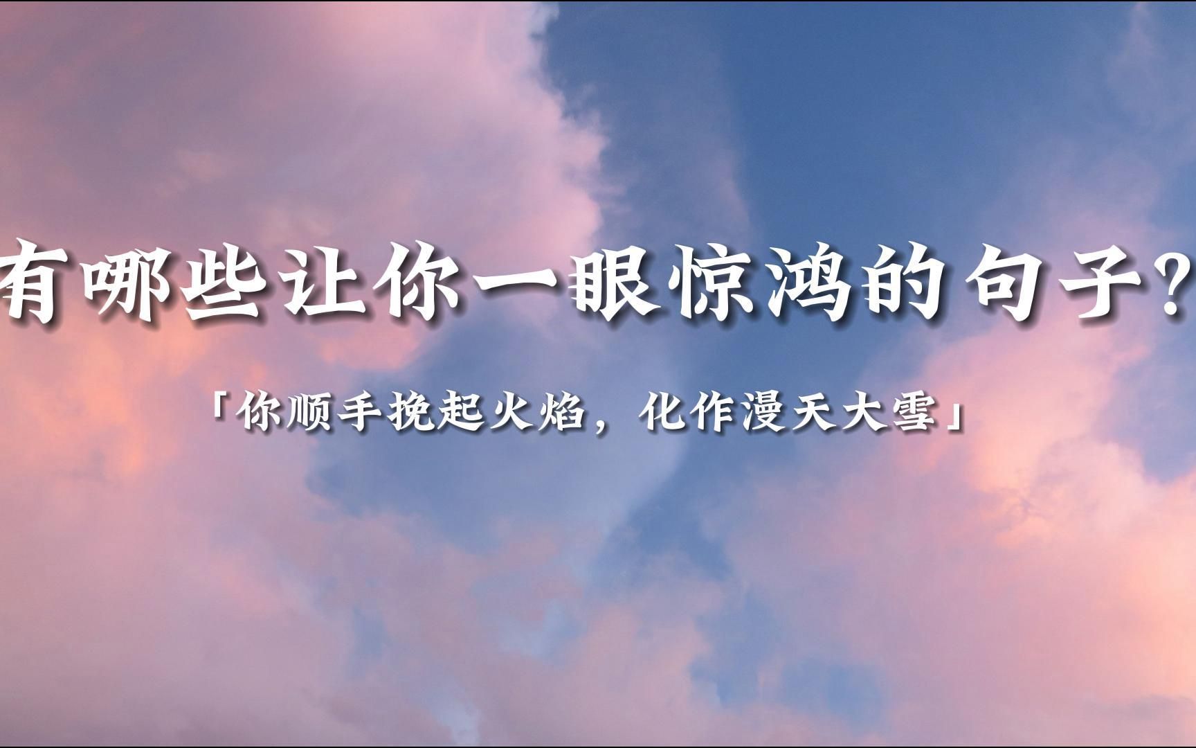 「文摘」最惊艳你的短句是哪句?“只要心在跳动,就有血的潮汐”哔哩哔哩bilibili