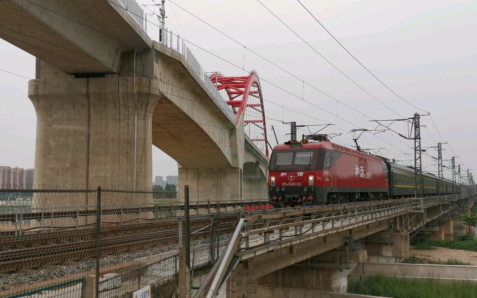 【火车视频】电客k1281次(济南—深圳东)通过涡河铁路桥