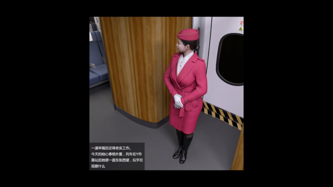 长靴高铁乘务员漫画,多样风格漫画.