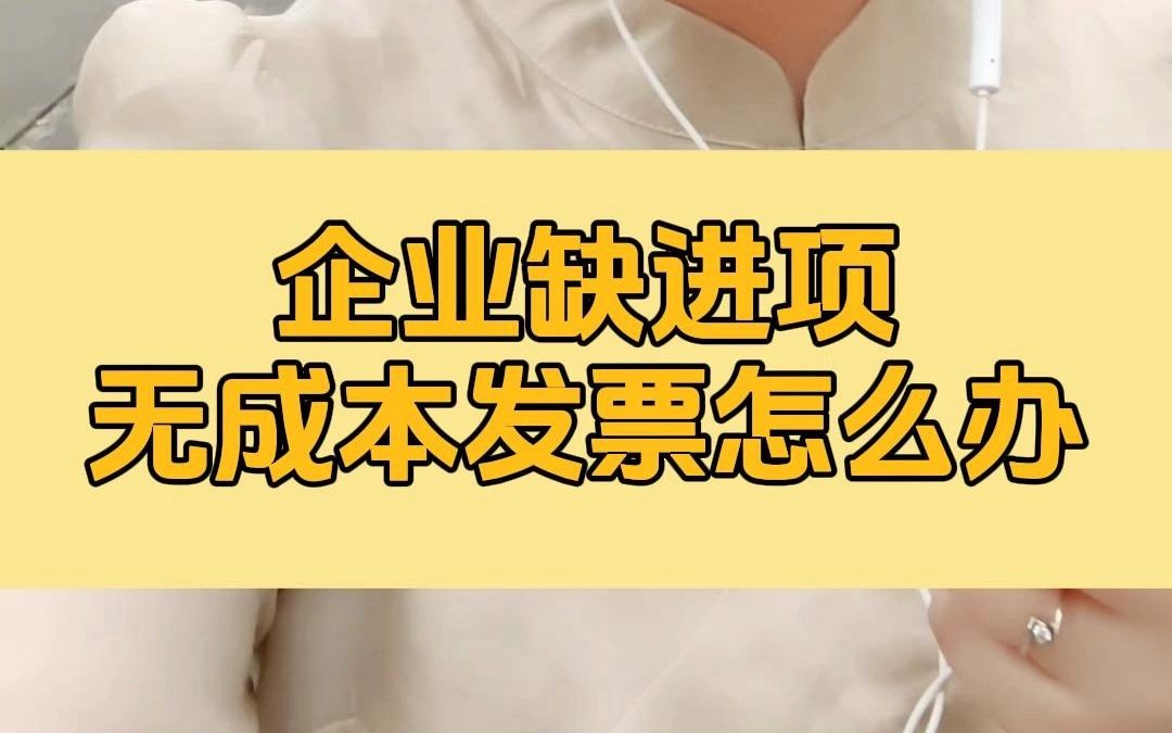 企业缺进项,无成本发票应对攻略全在这里哔哩哔哩bilibili