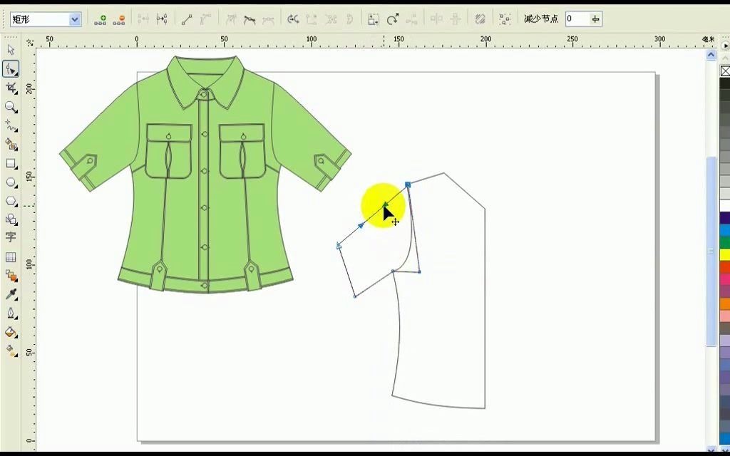 服装设计cdr画图视频教程(短袖衬衫绘制)哔哩哔哩bilibili