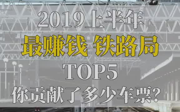 【高铁】2019年上半年最赚钱铁路局TOP5哔哩哔哩bilibili