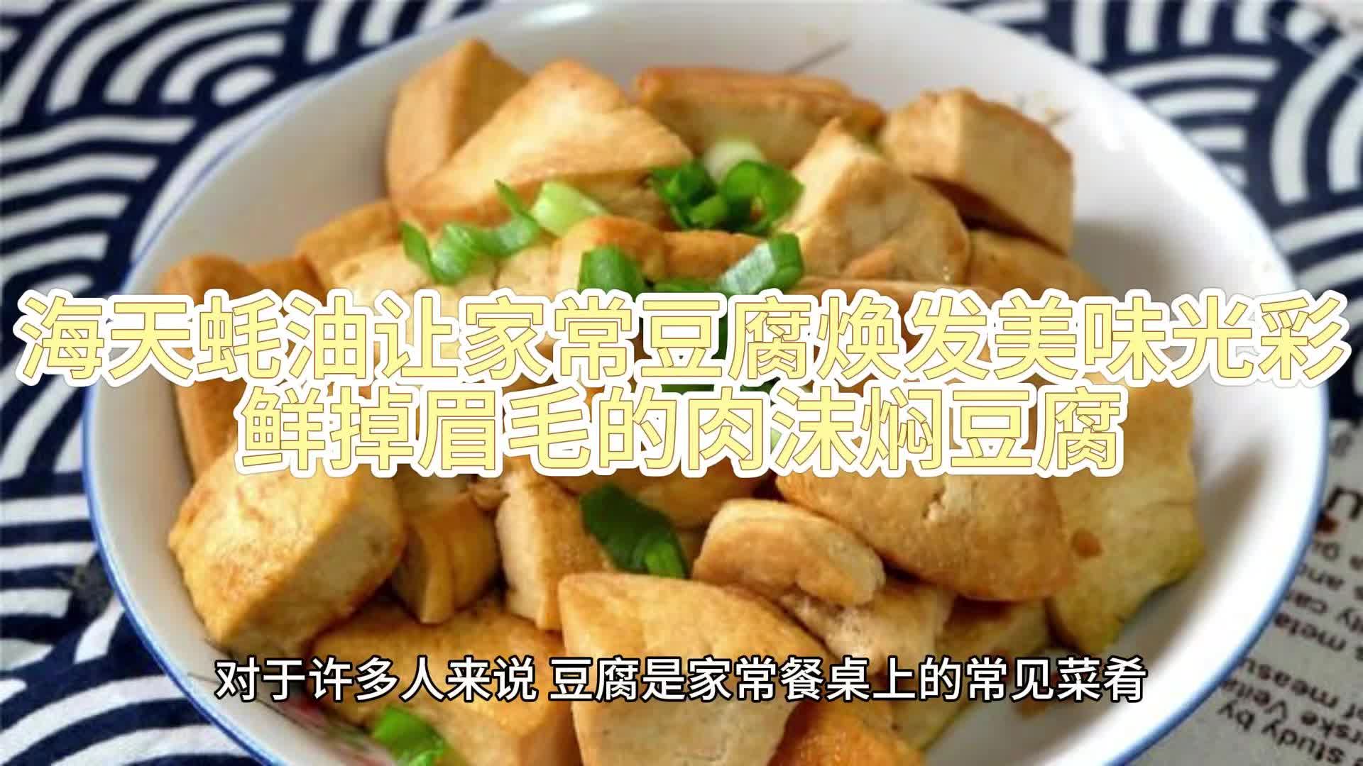 海天蚝油让家常豆腐焕发美味光彩,鲜掉眉毛的肉沫焖豆腐哔哩哔哩bilibili