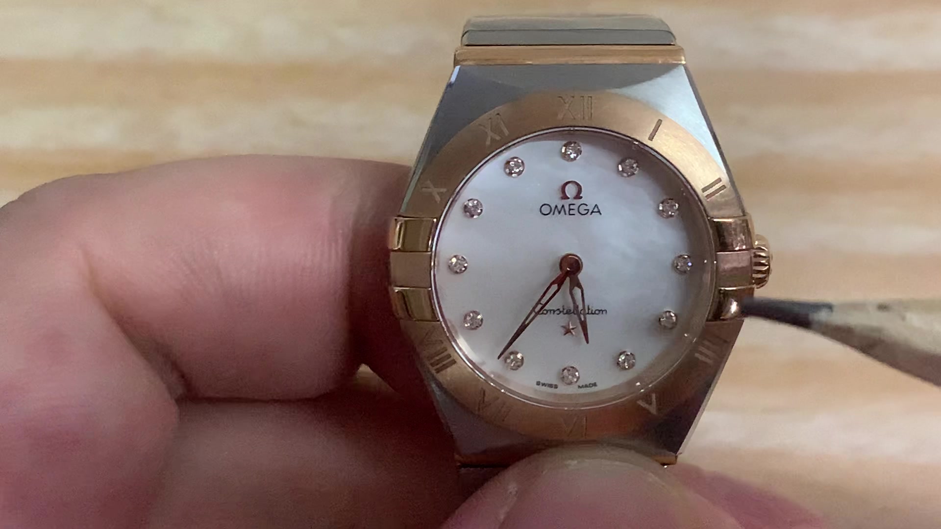 3s欧米茄星座女款4061原装石英机芯