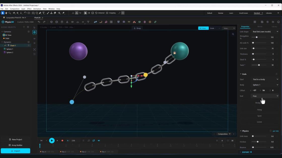 不用 C4D！AE 自带 3D 层物理解算 Physic3D 保姆级上手教学_哔哩哔哩_bilibili