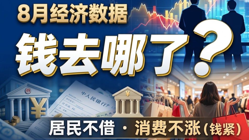 看完8月经济数据，感觉好像不太对劲！钱去哪了？居民不借、消费不涨，我们正在经历什么？