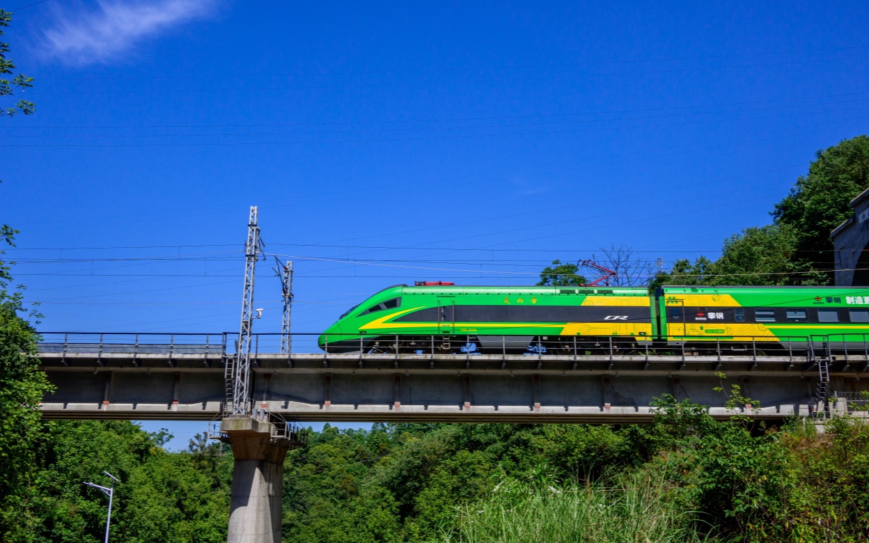 飞驰在成昆铁路复线上的攀钢涂装版复兴号