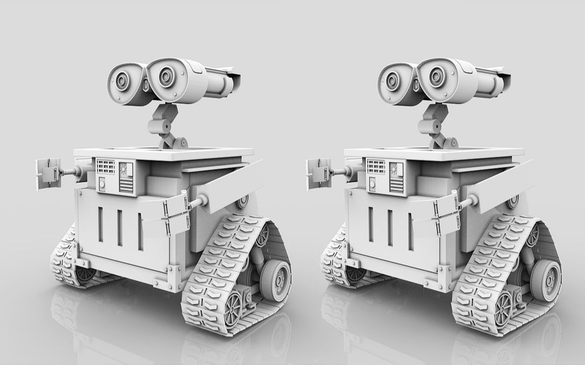 3dmax建模 次世代机器人瓦力建模案例