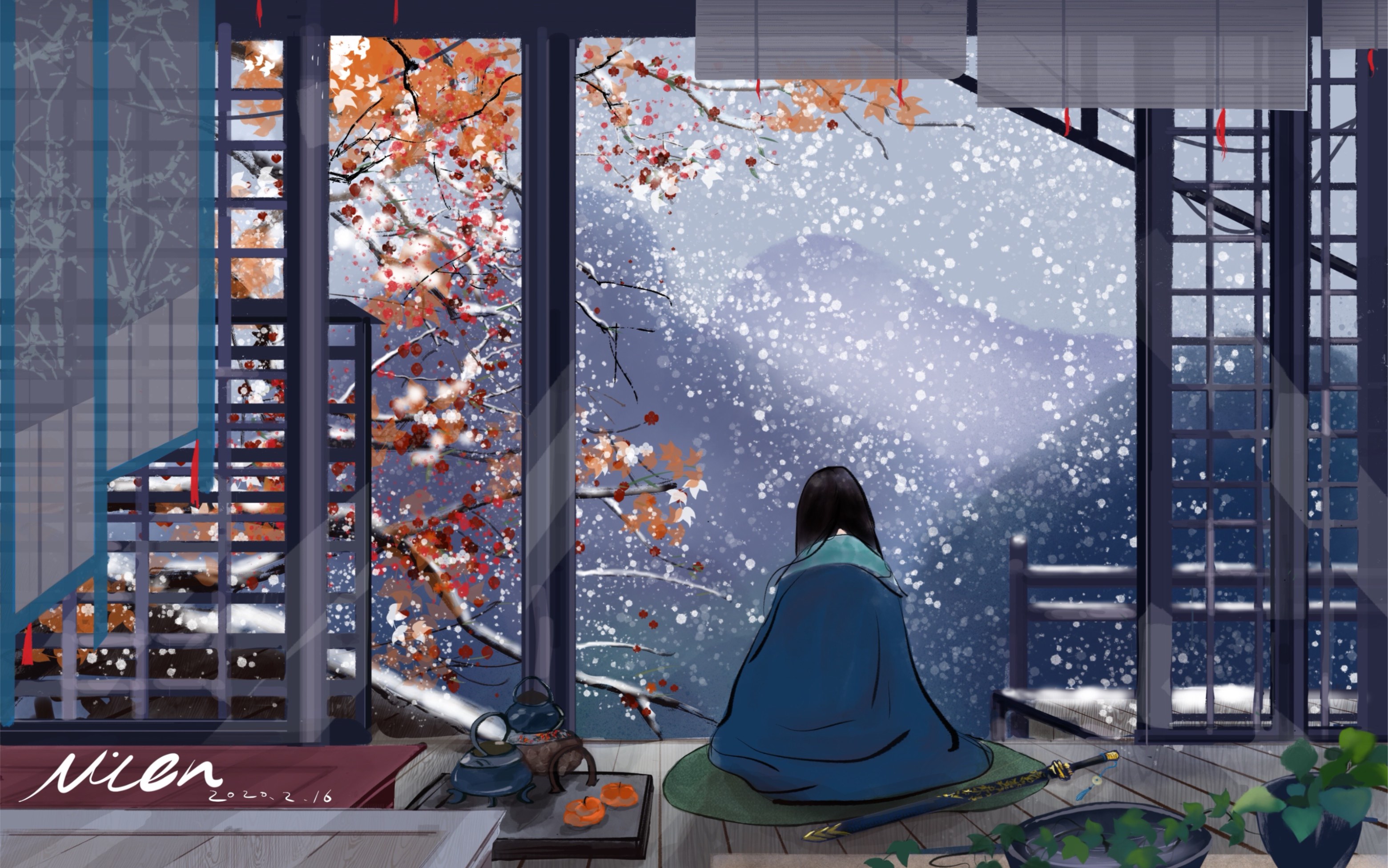 【procreate】【pad】板绘过程 临摹阿伊吹五月 小院子