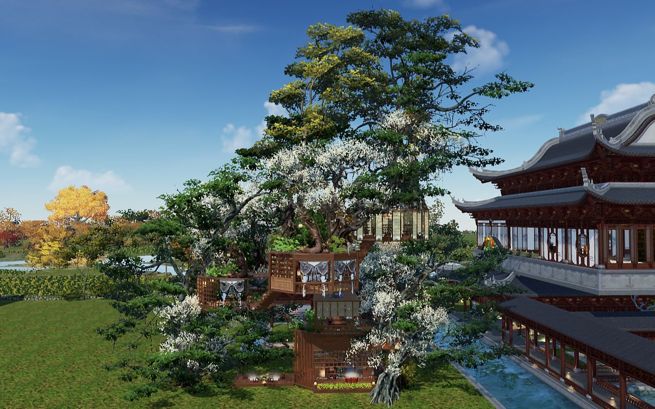 【天涯明月刀ol家园】树屋 | 建在树林间的小房子_网络游戏热门视频