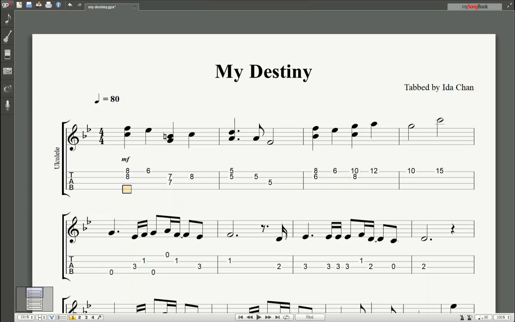 [图]【Ukulele乐谱】My Destiny