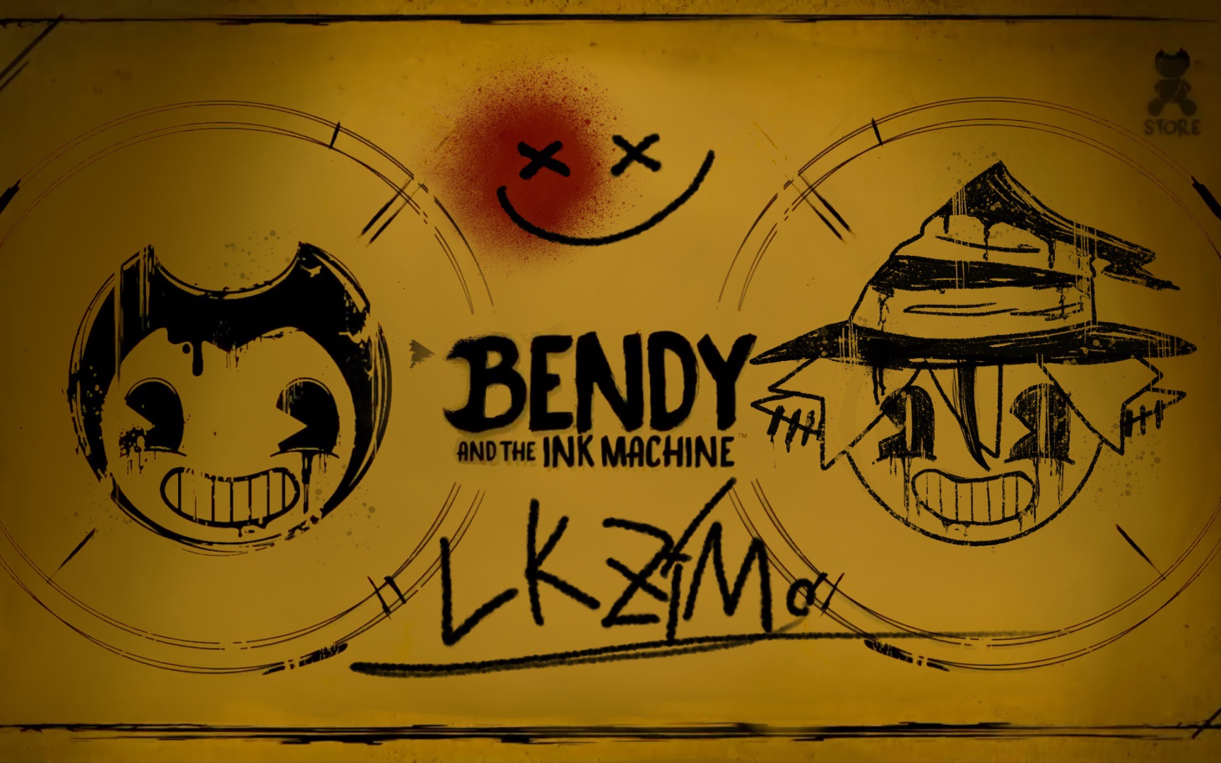 班迪与墨水机器背景图片