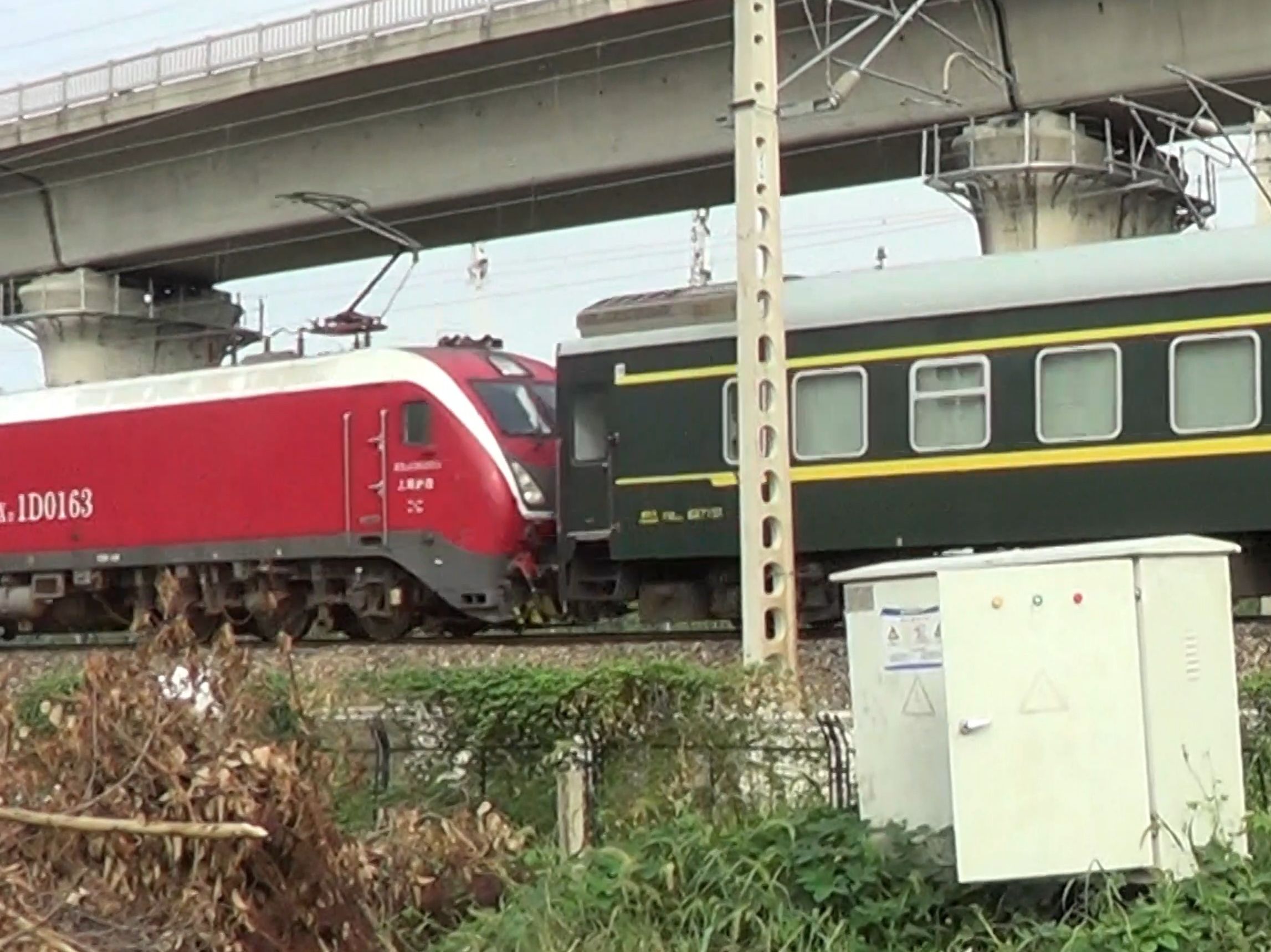 hxd1d-0163牵引k48次列车(杭州—齐齐哈尔)通过