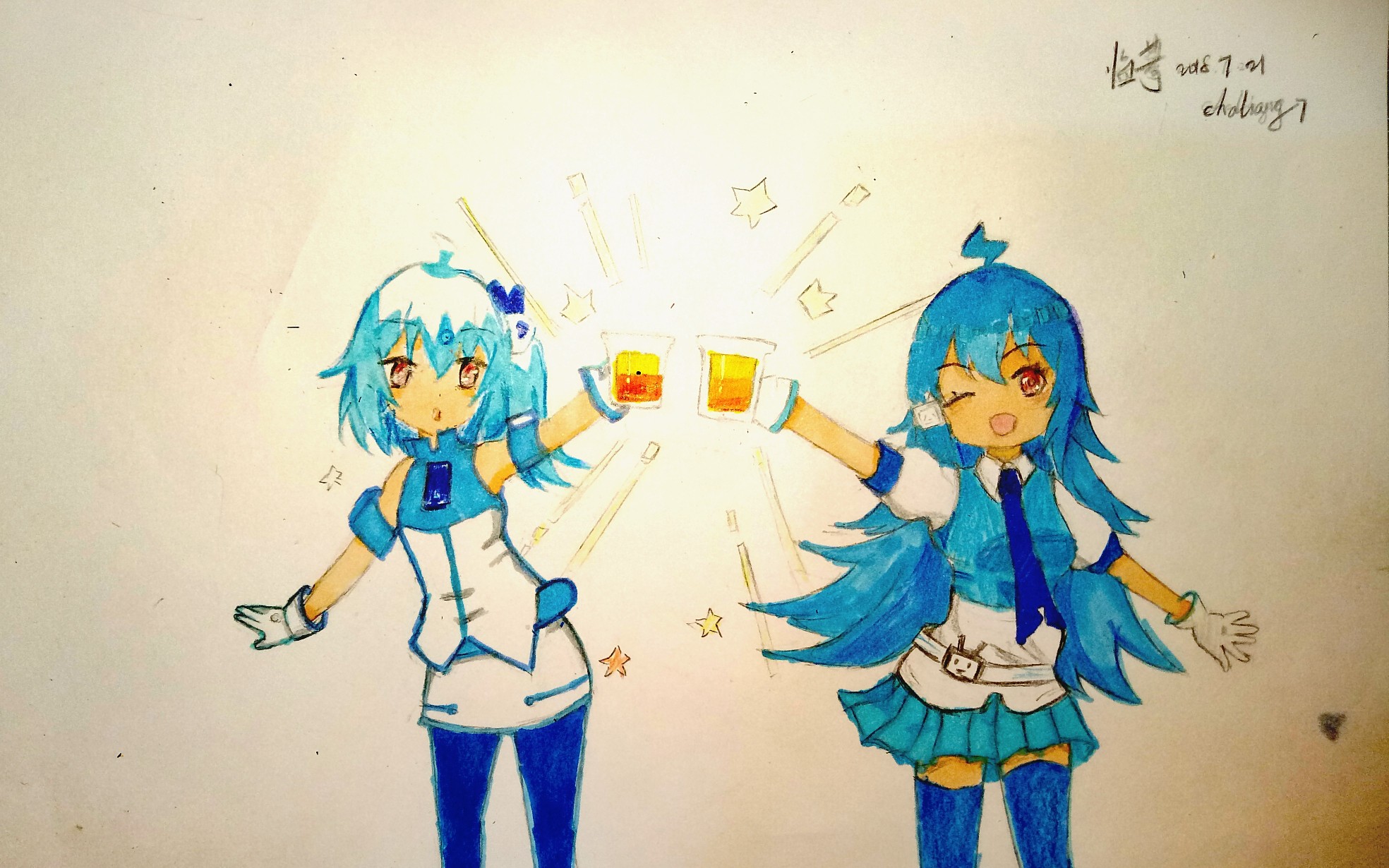 【茶凉七】新手级马克笔临摹绘画2233娘_哔哩哔哩 (゜-゜)つロ 干杯