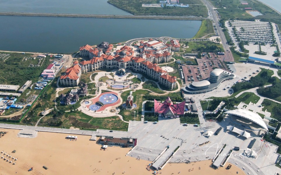 【旅行航拍】潍坊北海海水浴场(欢乐海),大疆御mavic air2拍摄