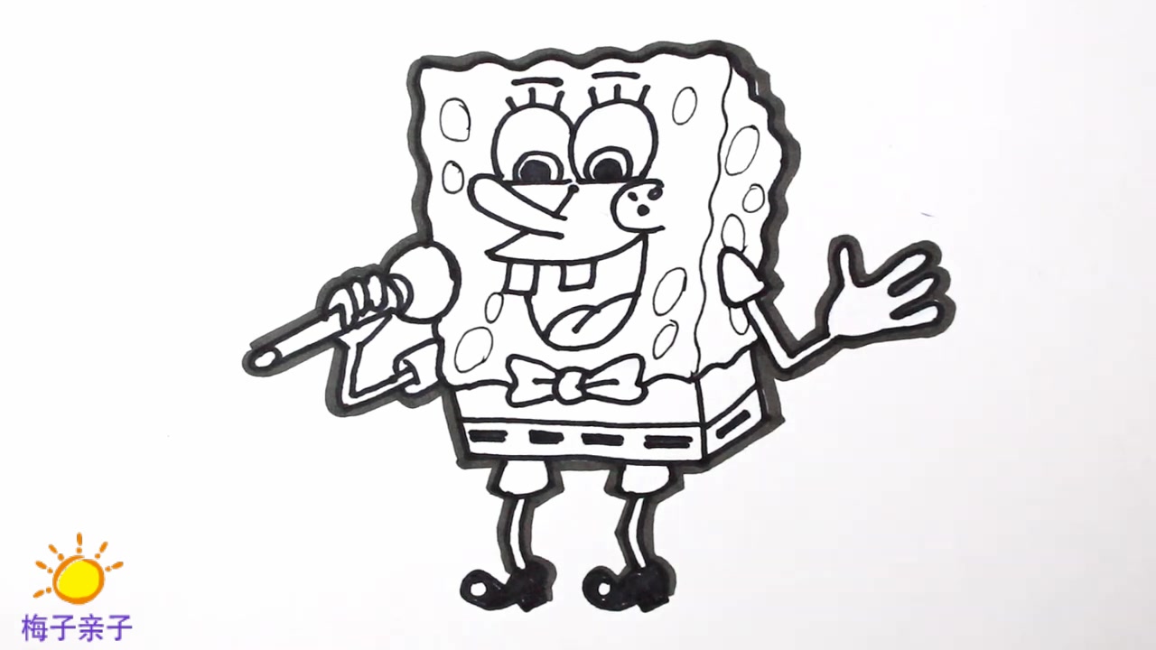 为儿童绘制和涂色海绵涂色页儿童涂色视频海绵宝宝