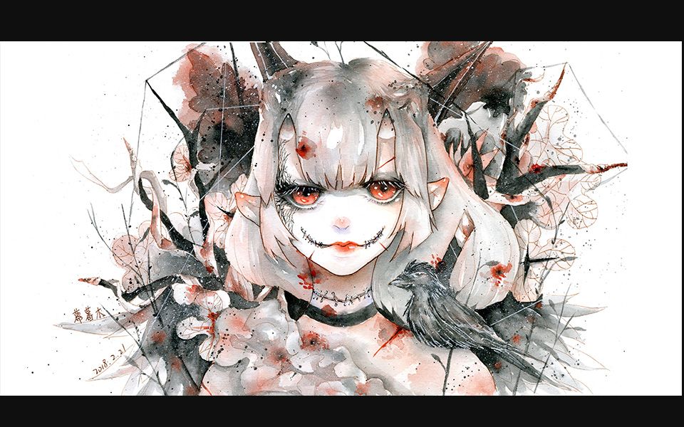 【手绘】暗黑系——峳【我逐渐崩坏的画风】【水彩】