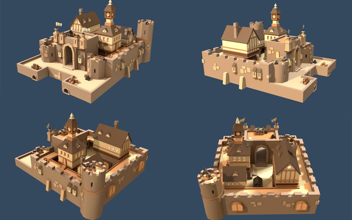【3dmax场景建模】超级完整城堡制作,新手也能学会的详细教程_哔哩