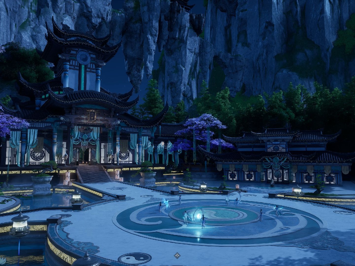 【诛仙世界】小竹峰的夜色中,师姐们还在练功.