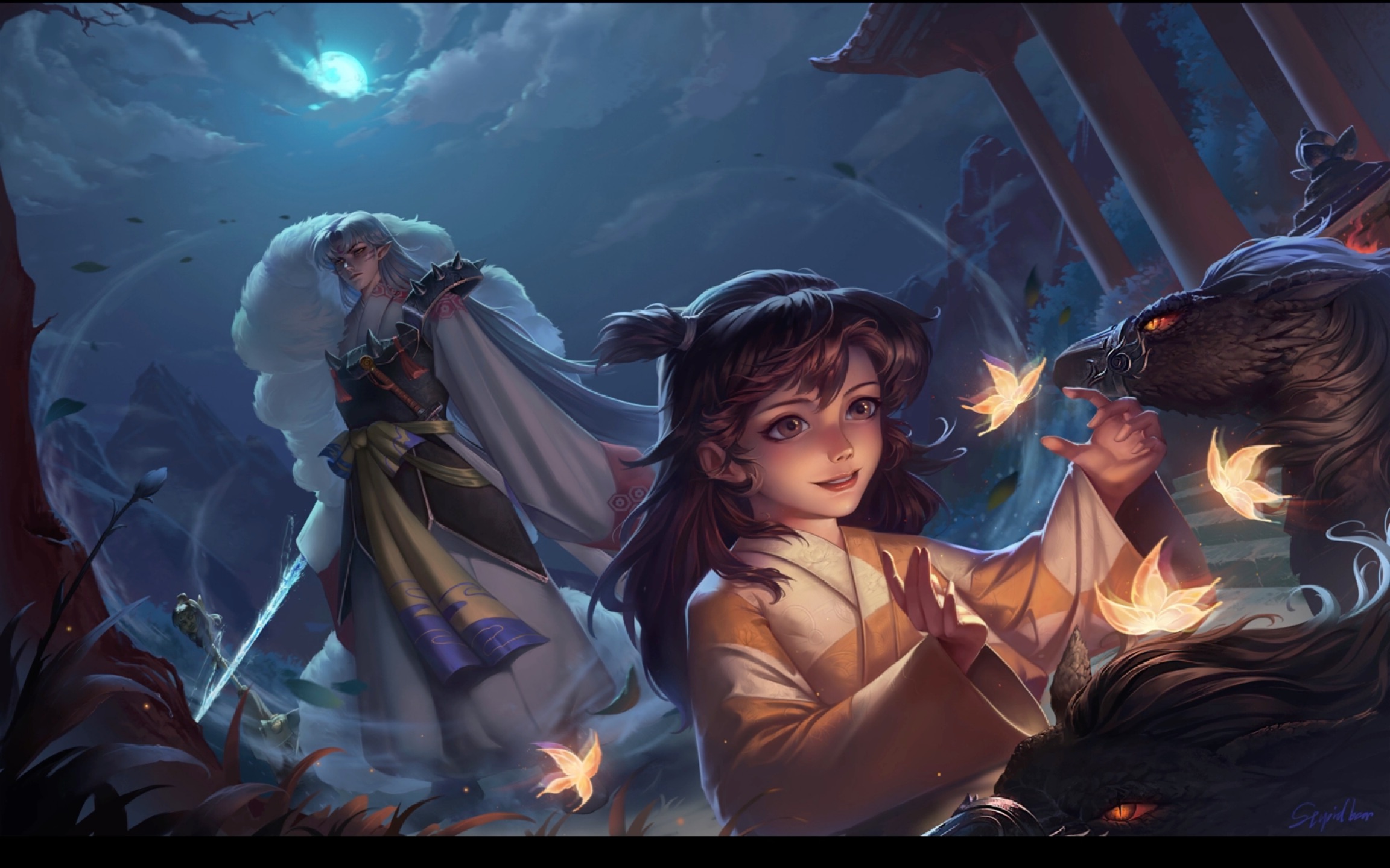 【杀生丸与玲】犬夜叉动画杀生丸和玲的同人!