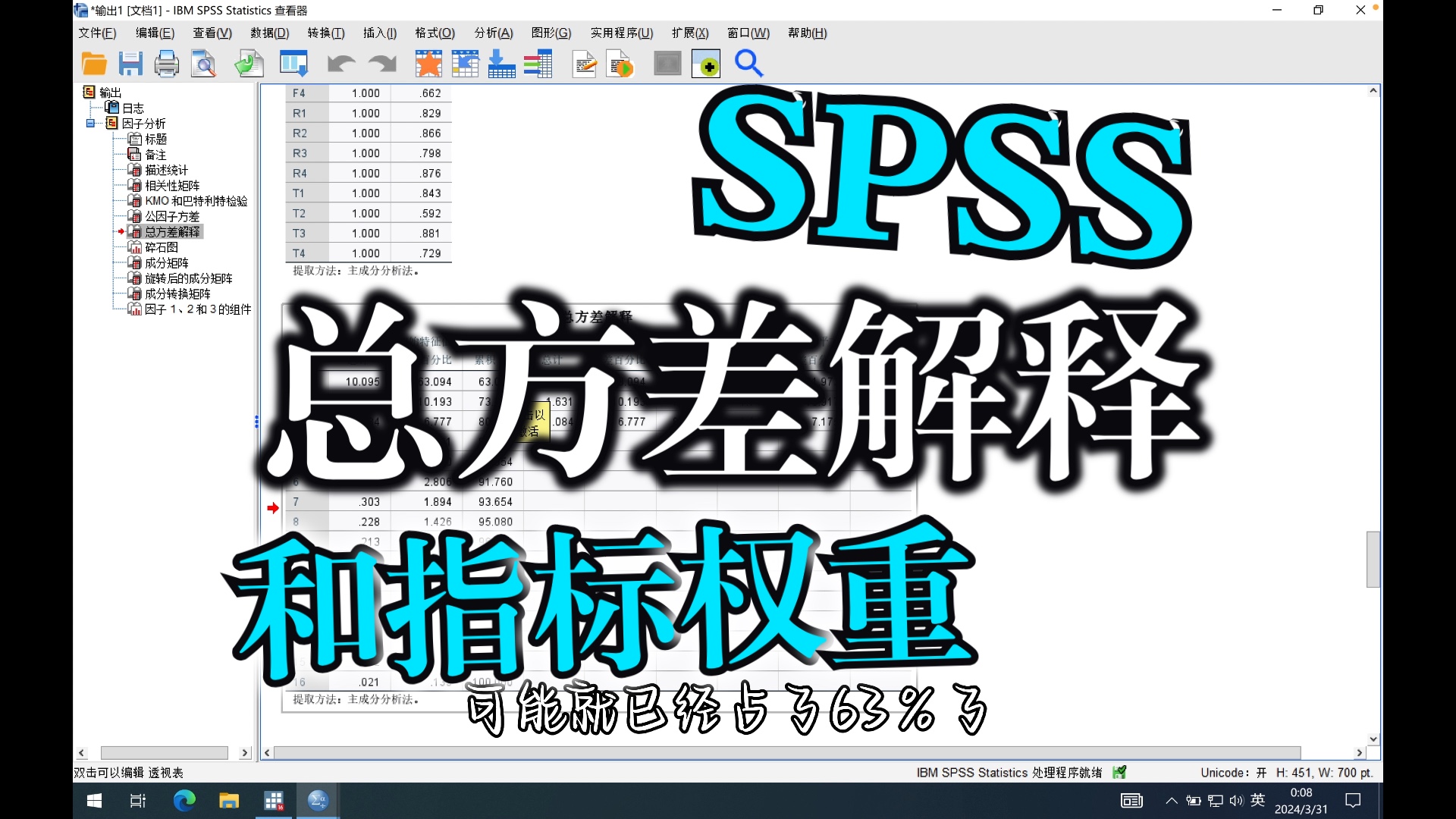 【SPSS】总方差解释、碎石图和指标权重哔哩哔哩bilibili