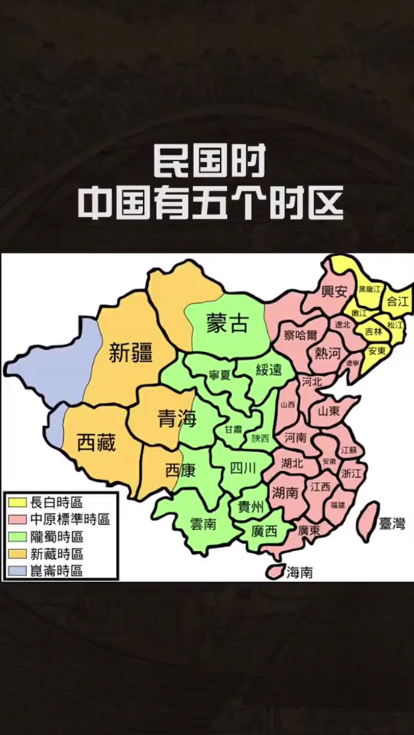 民国时中国有五个时区