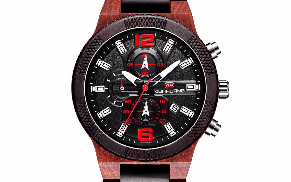 猛男玩具必备健身男士手表手工打造木质手表