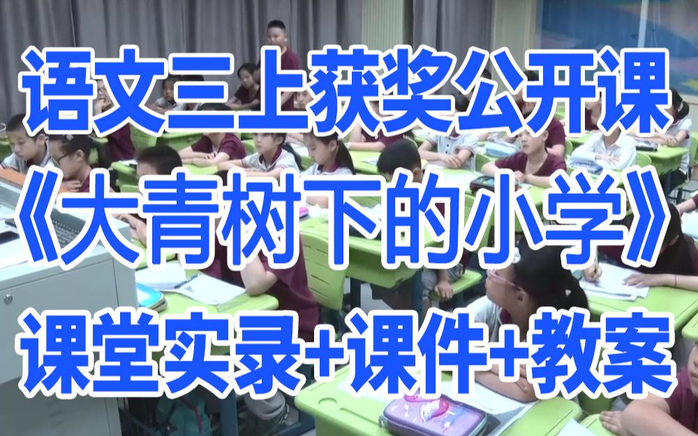 小学语文三年级上册《大青树下的小学》(含课件教案)获奖公开课 石老师 名师示范课GKK 部编版统编版 语文三上课堂实录哔哩哔哩bilibili