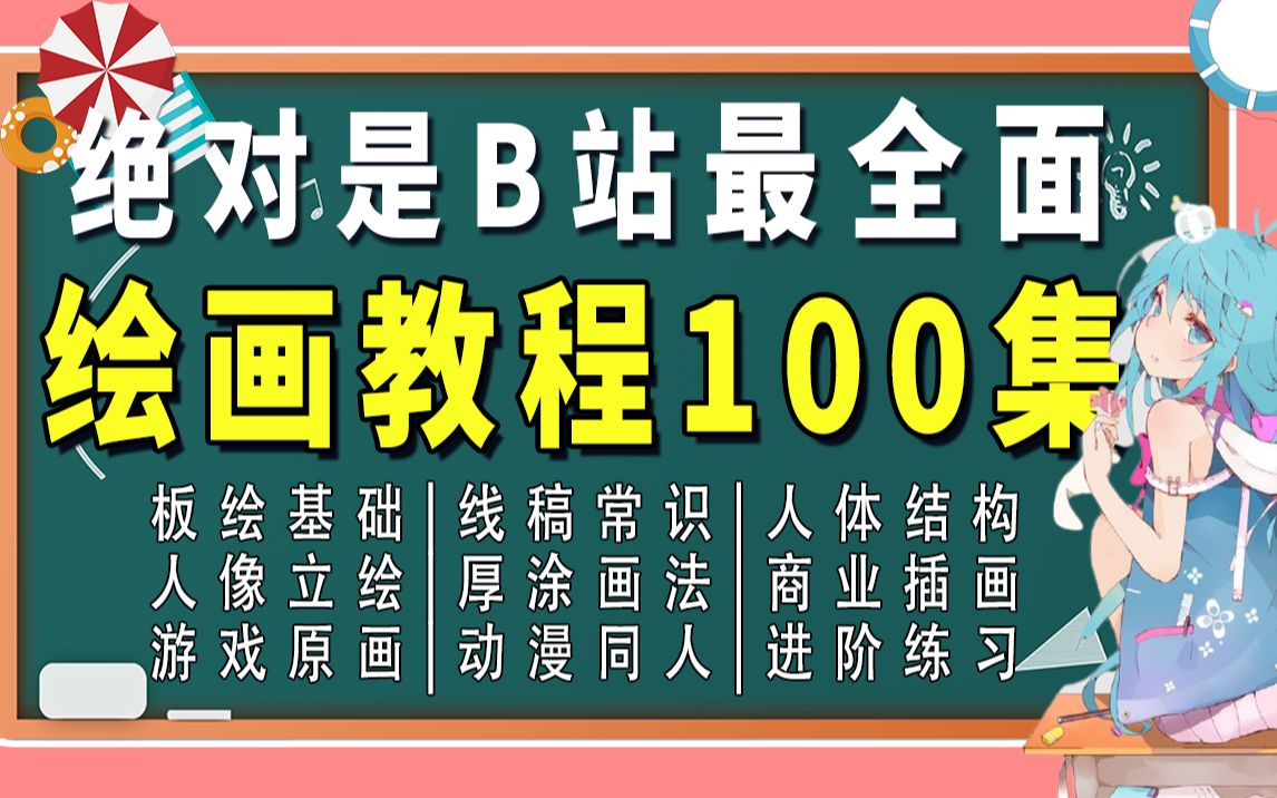 【绘画教程100集】恭喜你!刷到B站最全教程⚡️插画|厚涂|板绘,从零基础入门到精通,让你成为绘画大触!哔哩哔哩bilibili