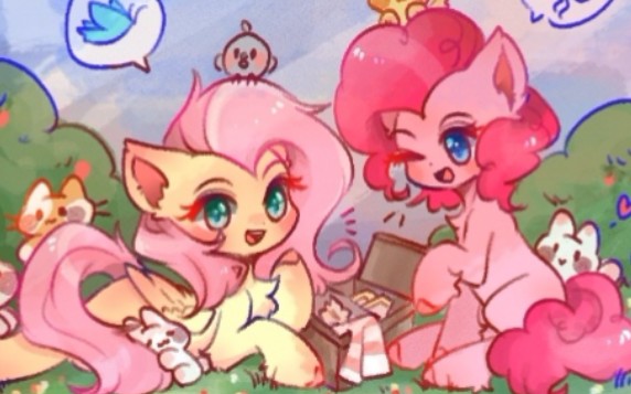 活动作品彩虹小马好像还没画过粉毛组